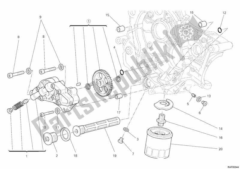 Todas as partes de Bomba De óleo - Filtro do Ducati Monster 796 ABS USA 2013